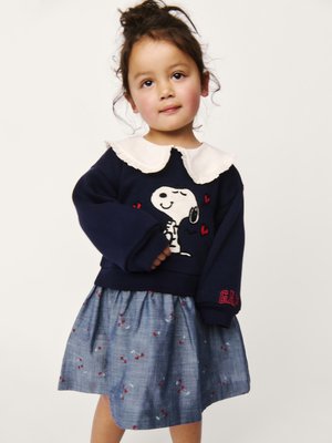 GAP BABY & TODDLER SNOOPY RUFFLE COLLAR SWEATSHIRT DRESS - Vestito casual - dark blue