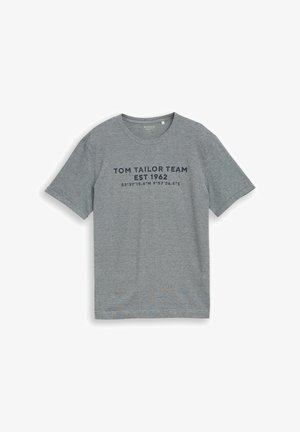 TOM TAILOR, T-SHIRT MIT LOGO-PRINT - T-Shirt print - navy white stripes