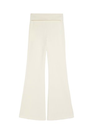 Bershka, FLARED - TROUSERS - Nohavice - beige