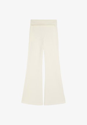 Bershka, FLARED - TROUSERS - Nohavice - beige