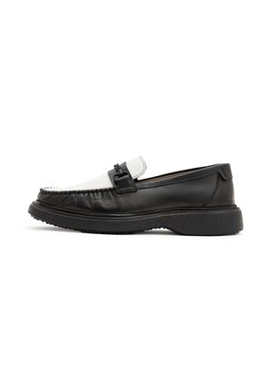 AllSaints GIBBS CHAIN LOAFER - Slip-ons - black white