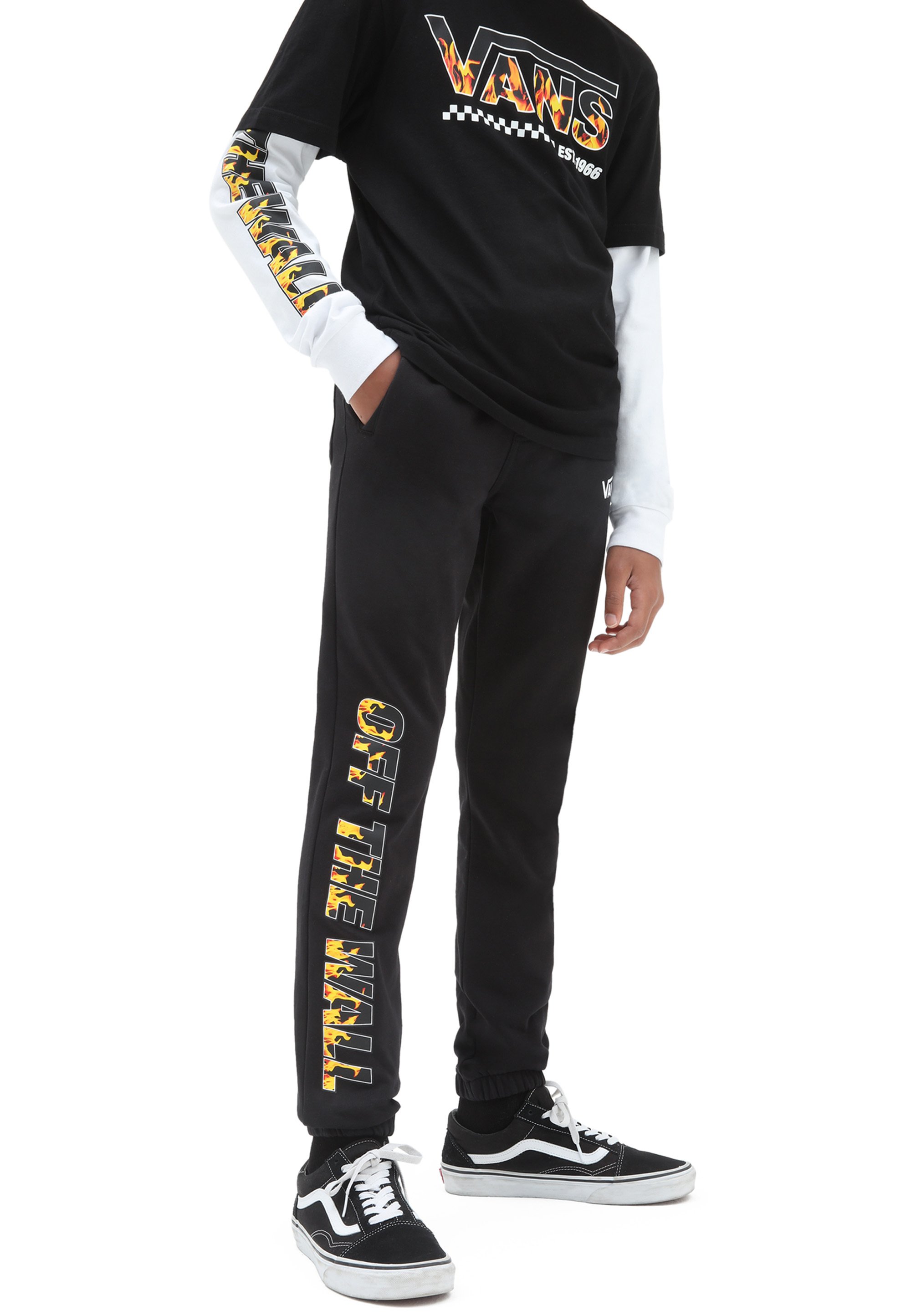 Abbigliamento Tuta Vans Nera Strisce Bianche Vans DIGI PANT