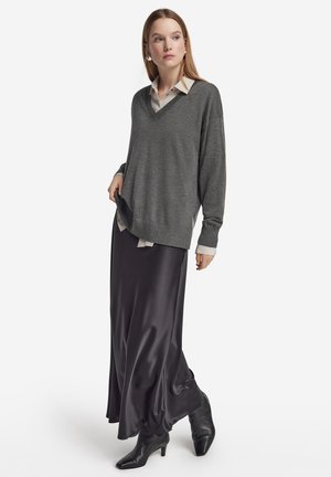 Falconeri, ULTRAFINE V-NECK - Pullover - mottled dark grey