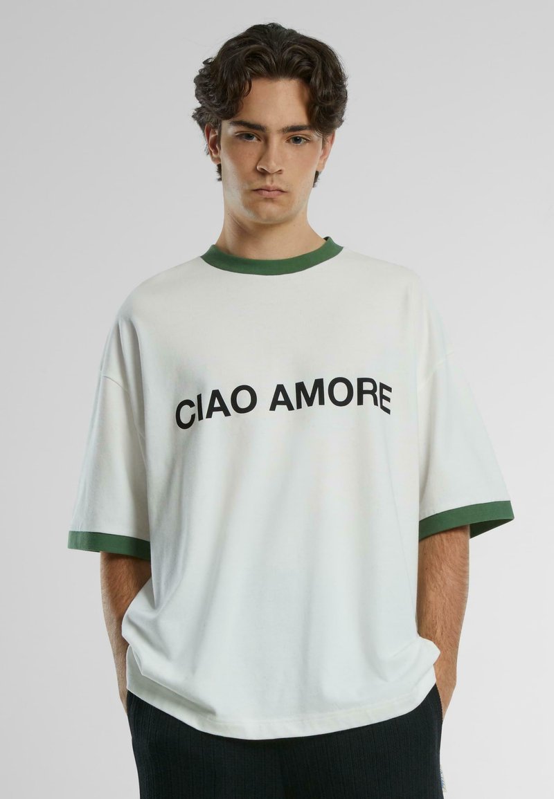 PROHIBITED CONTRAST TEE - Marškinėliai su spaudiniu - white