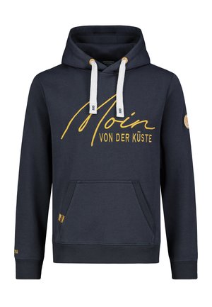 MIT KÄNGURUTASCHE UND KÜSTEN - Kapuzenpullover - dark-blue