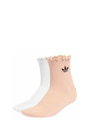RUFFLE QUARTER 2 PACK - Sokken - blush pink/white