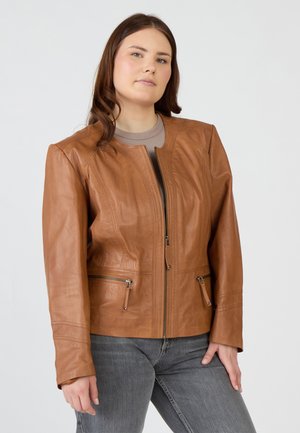 Lederjacke - cognac