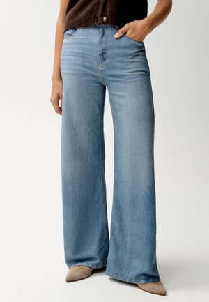 OPUS PANTS, PALAZZO DENIM LOOK - Flared Jeans - mid blue