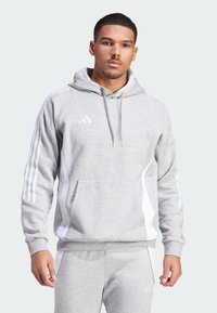 adidas Performance - TIRO HOODIE - Hættetrøje - medium grey heather   white Miniaturebillede 1