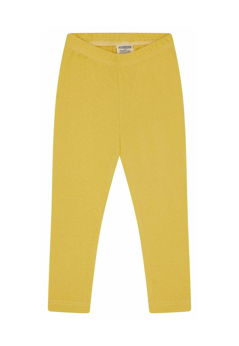 Gele katoenen leggings met een elastische tailleband, voorzien van een soepele textuur en aansluitend ontwerp, geschikt voor casual draagstijl.