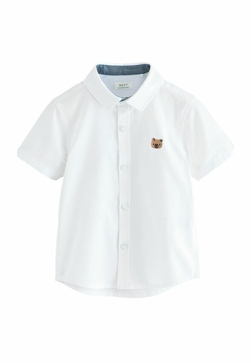 Next - REGULAR FIT SHORT SLEEVE OXFORD  - Pluus - white oxf with bear character, Suurenda