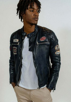 NITRBARC - Veste en cuir - bleu marine