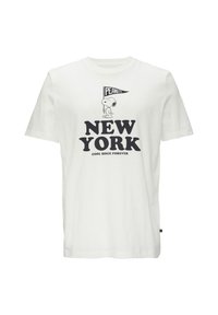 s.Oliver MIT PEANUTS-MOTIV UND FLAMMGARNSTRUKTUR - T-shirt print - weiß