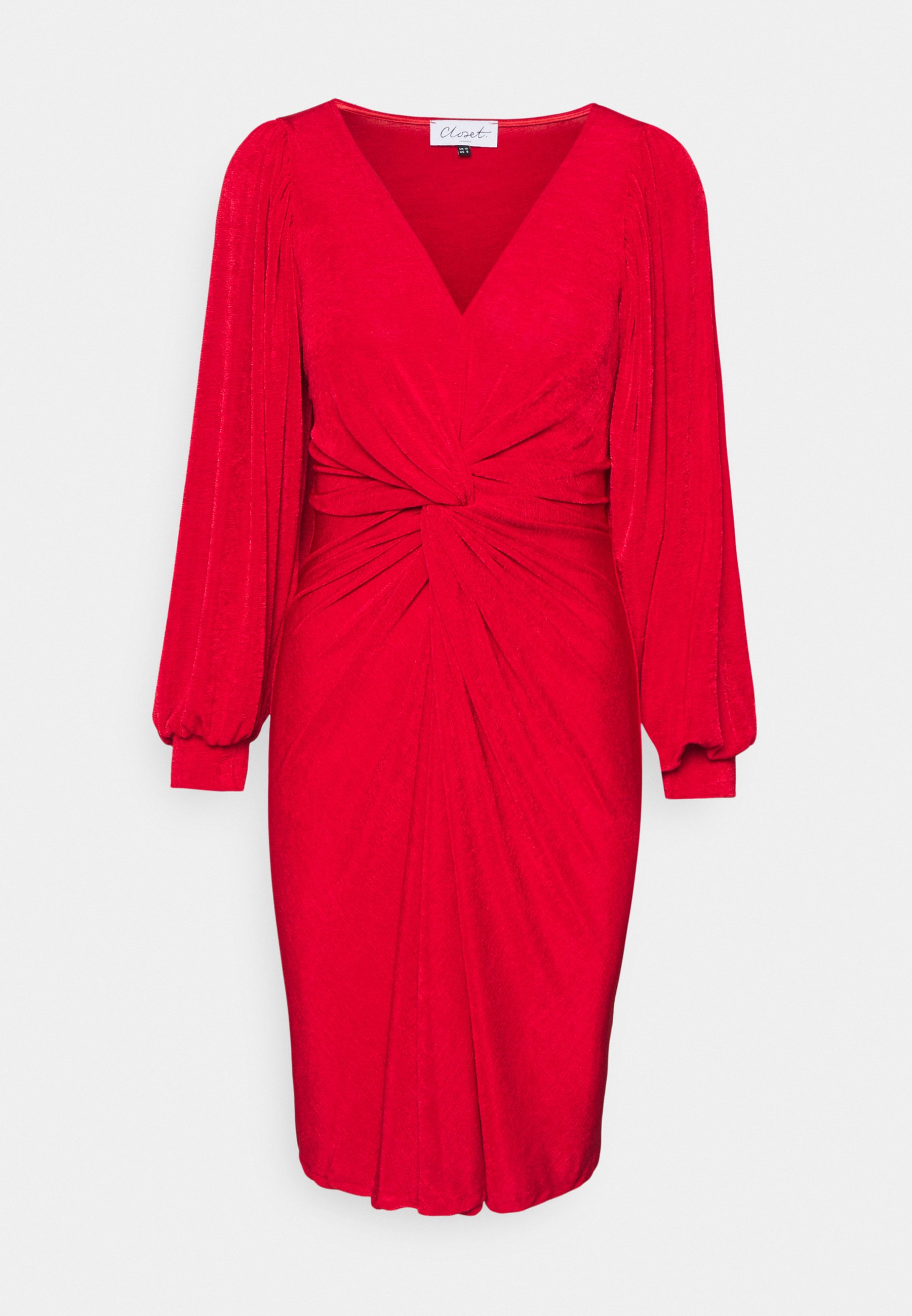Closet LONDON TWIST PENCIL DRESS - Jersey dress - red - Zalando.co.uk