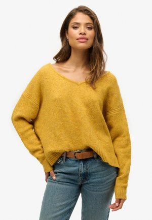 Superdry V NECK - Pullover - gold yellow twist