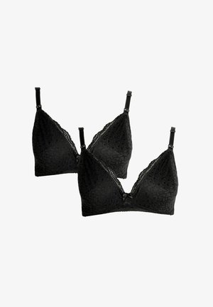 JoJo Maman Bébé, MATERNITY FIT - 2 PACK LACE BRAS . - Kaarituettomat rintaliivit - black