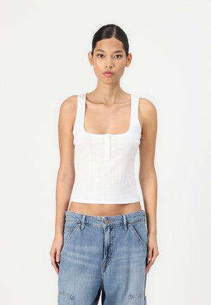 Good American HENLEY TANK - Débardeur - white
