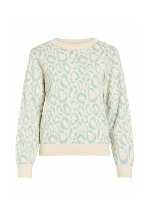 VILA, KNITTED PULLOVER JACQUARD - Trui - blue surf