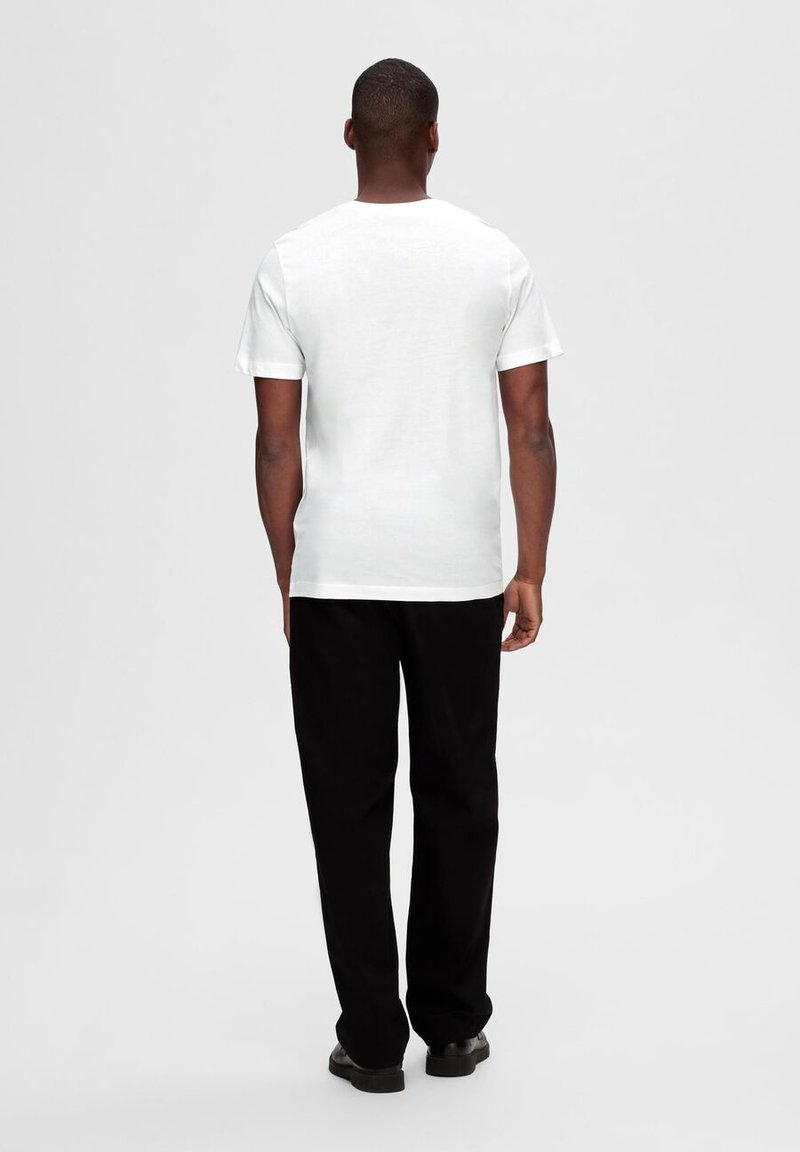 T-Shirt Uomo Selected Homme Slhaspen | Girocollo A Righe In Cotone Biologico | Vestibilità Regolare - 2