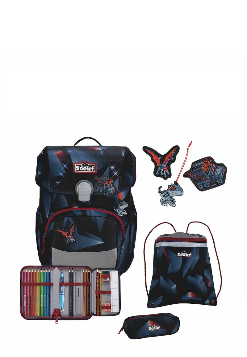 Scout LED SET 4-TEILIG - School bag - gravity/black - Zalando