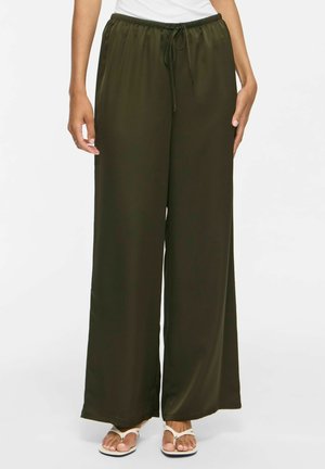 VILA TROUSERS VIELLETTE WIDE-LEG - Nadrágok - forest night