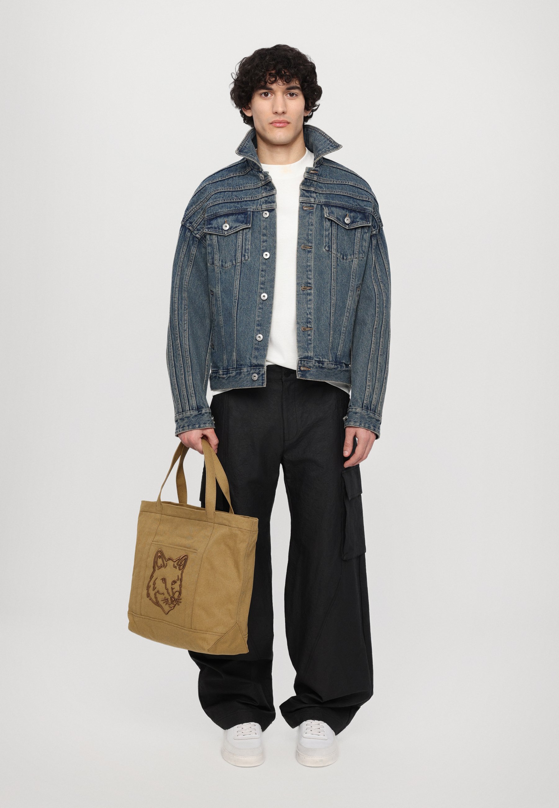Maison Kitsuné FOX HEAD LARGE UNISEX - Tote bag - chesnut