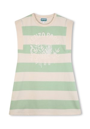 GESTREIFTES - Jerseykleid - ecru vert