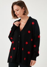 LELA LOOSE FIT - Adīta jaka - black