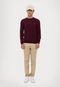 Polo Ralph Lauren SLIM FIT WASHABLE WOOL CREWNECK JUMPER  - Camisola - aged wine heather