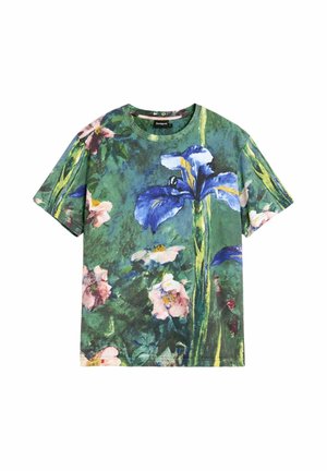 Desigual, FLOWER T-SHIRT - T-shirt print - blue