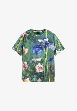 Desigual, FLOWER T-SHIRT - Camiseta estampada - blue
