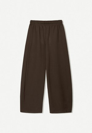 Bershka PLUSH BARREL - Pantaloni sportivi - dark brown