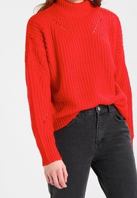Pieces Strickpullover - red