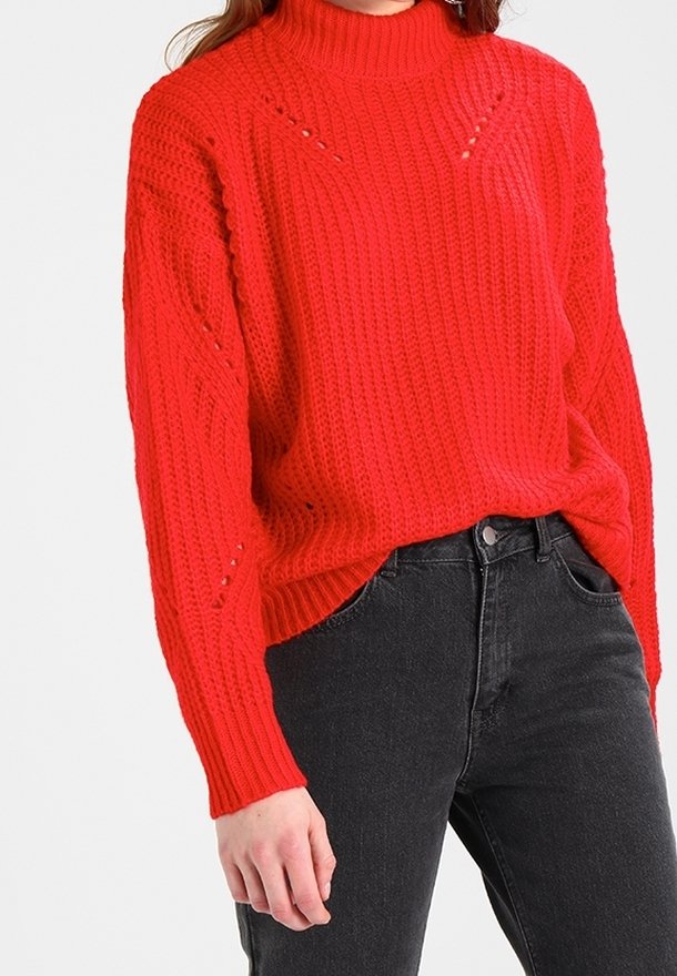 Pieces Strickpullover - red