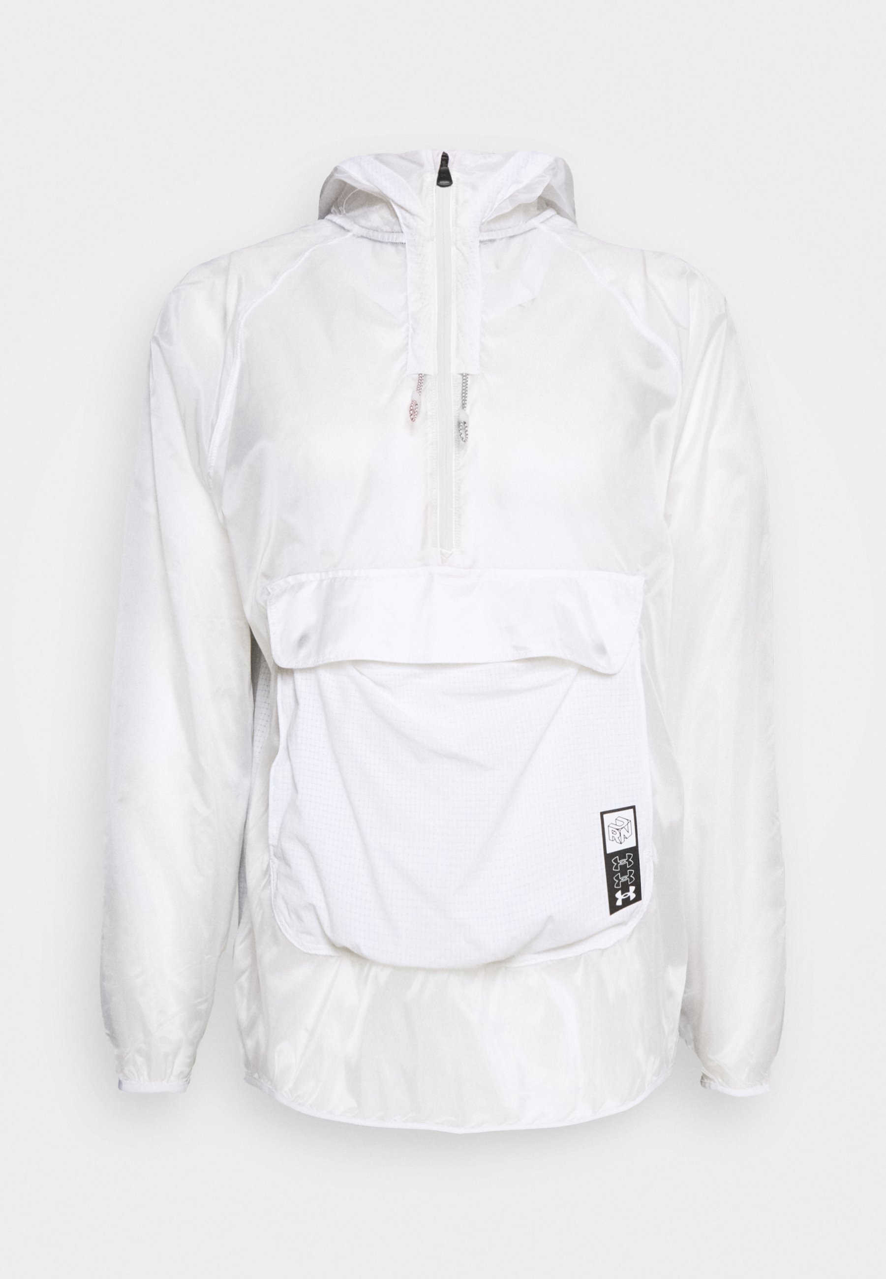 white zip up windbreaker