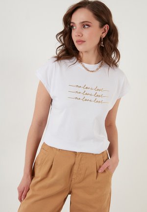 LELA REGULAR FIT - Trükipildiga T-särk - white