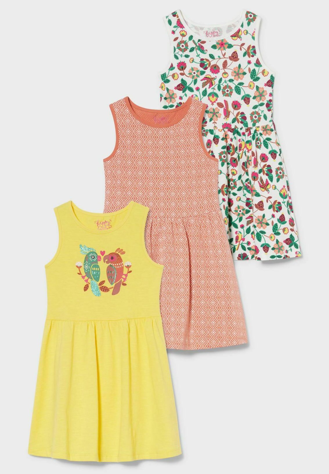 C A 3 Pack Jerseykleid Multicoloured Rot Zalando De 