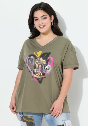 Print T-shirt - reed green