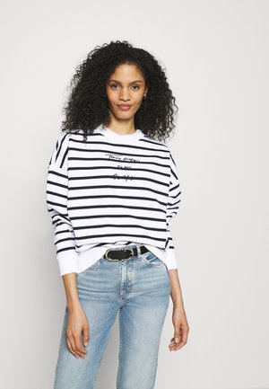 OVERSIZED SCRIPT OPEN - Sweatshirt - cabana/white