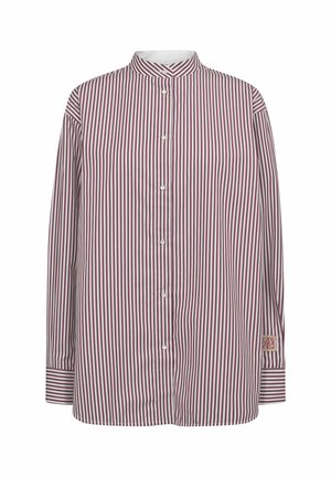 Mos Mosh, MMKARIS SLIM STRIPE SHIRT - Blusa - cabernet