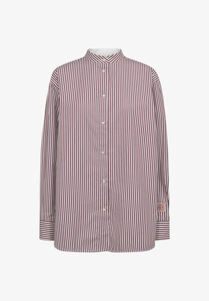 Mos Mosh, MMKARIS SLIM STRIPE SHIRT - Nööpidega pluus - cabernet
