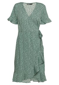 ONLY - ONLOLIVIA WRAP DRESS - Kasdienė suknelė - green/black Miniatiūros vaizdas 1