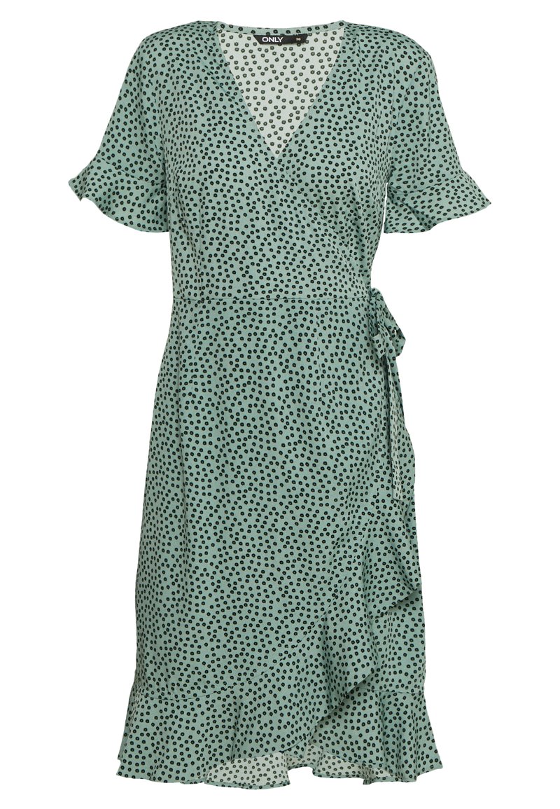 ONLY - ONLOLIVIA WRAP DRESS - Day dress - green/black, Enlarge