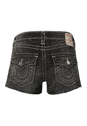 True Religion, CRYSTAL ALL OVER JOEY LR CUTOFF SHORT FLAP - Short en jean - thunder bloom
