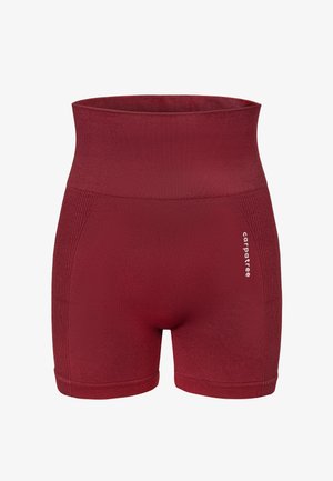 Punaiset korkea vyötäröiset shortsit, jotka on valmistettu venyvästä kankaasta. Sisältää tekstuuriset sivupaneelit ja etuosassa painetun logon. Sileä, vartalonmyötäinen muotoilu.