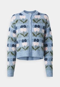 BDG DAKOTA FLORAL KNIT CARDIGAN - Chaqueta de punto - blue