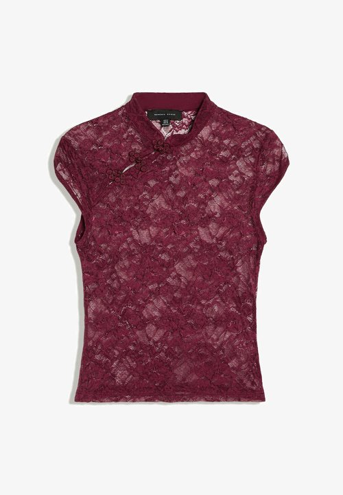 Bershka Lace With Clasp top · rosso scuro