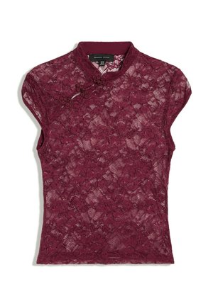 Bershka, LACE WITH CLASP - TOP - Bluse - dark red