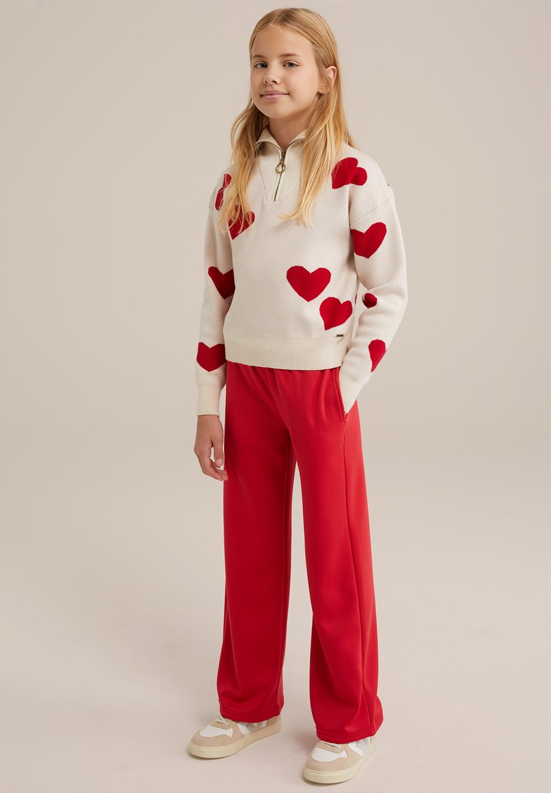 WE Fashion Auduma bikses - red