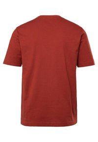 Kortærmet t-shirt i brændt orange, lavet af bomuld, med rund halsudskæring og et simpelt, ensfarvet design, der har en lige pasform og en glat tekstur.